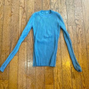 Grey ribbed sweater shirt fitted